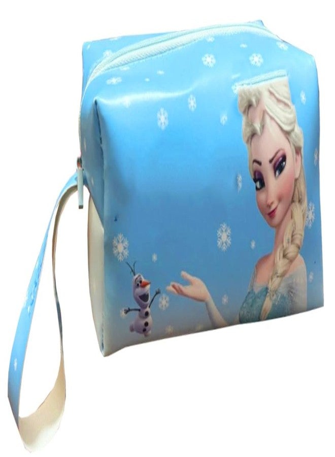 Cosmetic Travel Pouch for Girls – Cute Kids Makeup Organizer | Spacious Toiletry Storage Bag with Zipper & Carry Strap | Birthday Gift for Girls Return Gift (Frozen)