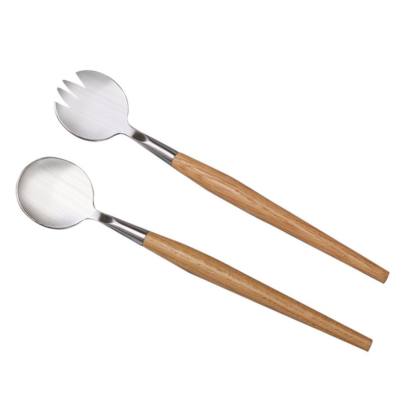 4 pcs and Fork Set Stainless Steel Handle Salad Servers Flatware Fruit Cutlery Kit Tableware - Image 2