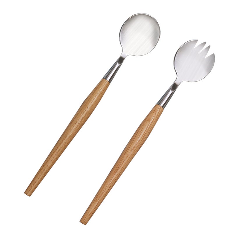 4 pcs and Fork Set Stainless Steel Handle Salad Servers Flatware Fruit Cutlery Kit Tableware - Image 1