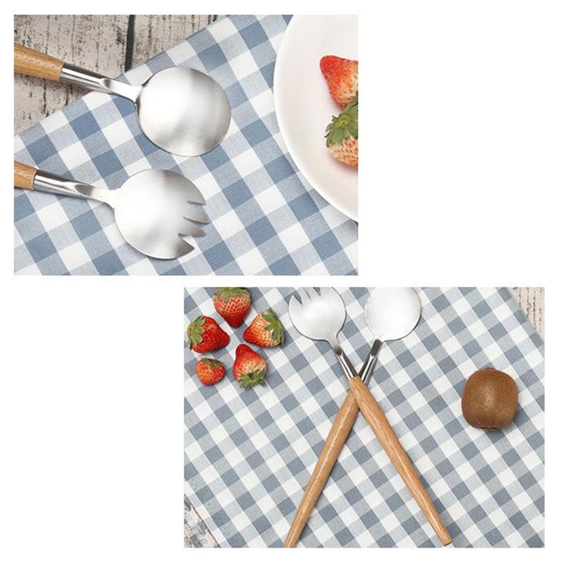 4 pcs and Fork Set Stainless Steel Handle Salad Servers Flatware Fruit Cutlery Kit Tableware - Image 4