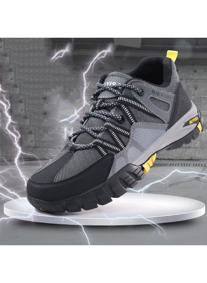 NIBEMINENT Casual Sneakers Labor Shoes for Men  Work Safety Boots Breathable Men's Light Air Cushion Work Sneakers - Image 1