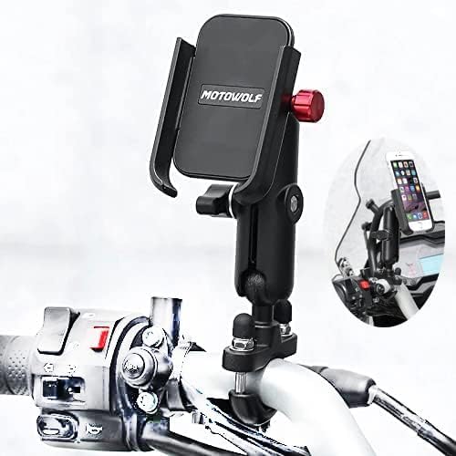 ADOFYS Motorcycle Phone Holder 360°Rotation U-Bolt Base Aluminum Alloy Material/Material Sturdy Motorcycle Bike Handlebar Phone Mount - Image 1
