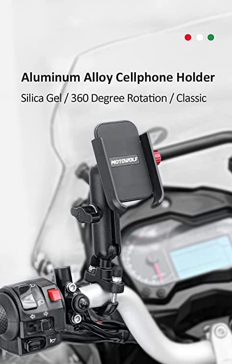 ADOFYS Motorcycle Phone Holder 360°Rotation U-Bolt Base Aluminum Alloy Material/Material Sturdy Motorcycle Bike Handlebar Phone Mount - Image 5