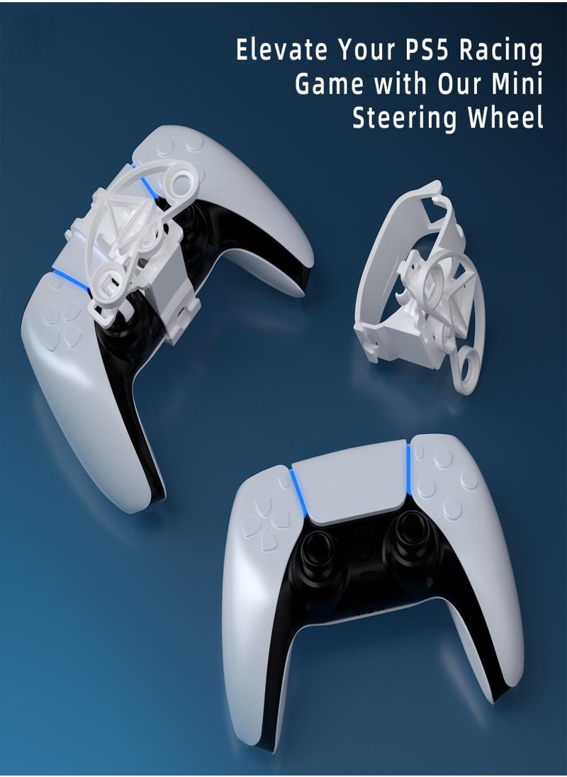 A&W - Mini Steering Wheel for PS5 Game Controller – Racing Accessory for Game Lovers & Racing Game Enthusiasts - Image 1