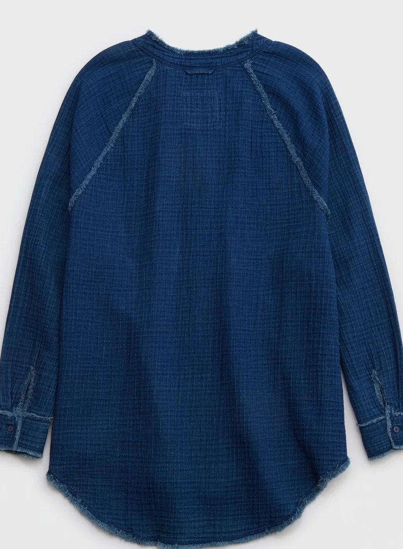 Aerie Pocket Detail Button Down Beachwear Shirt