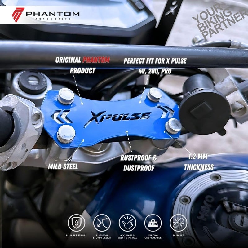Phantom Hero X-Pulse Name Plate – Durable & Stylish Motorcycle Badge OEM Fit for X-Pulse 200/4V | Easy Installation (Blue) - Image 4