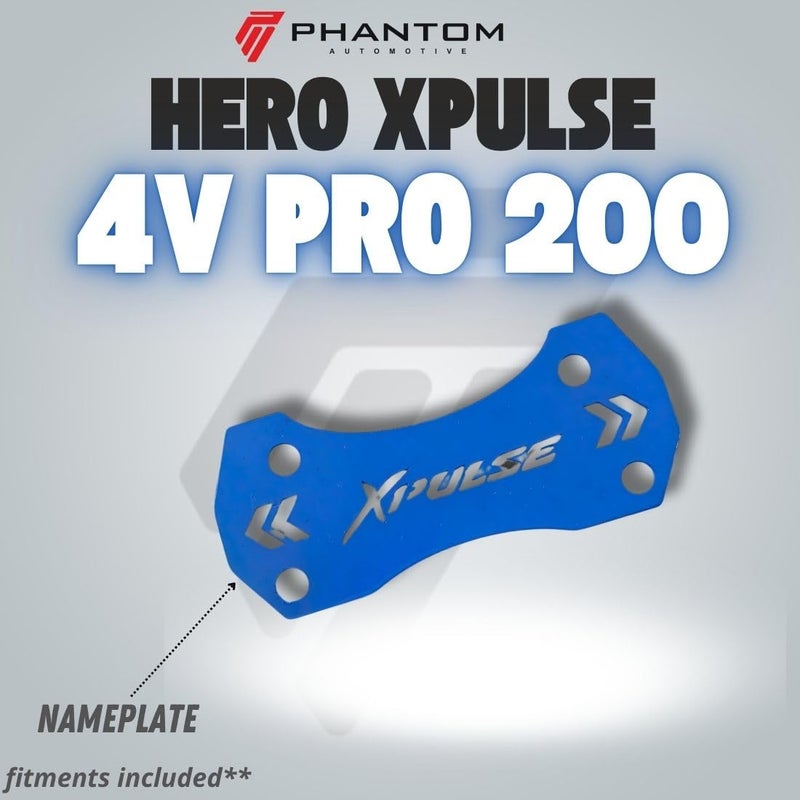Phantom Hero X-Pulse Name Plate – Durable & Stylish Motorcycle Badge OEM Fit for X-Pulse 200/4V | Easy Installation (Blue) - Image 2