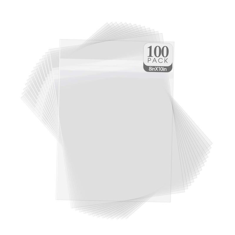 Golden State Art Golden State Art Pack of 100 AcidFree Crystal Clear Sleeves Storage Bags for Photo Prints Framing Mats Mattes Bag Size 8 38 x 10 18 inches for 8x10 Mats