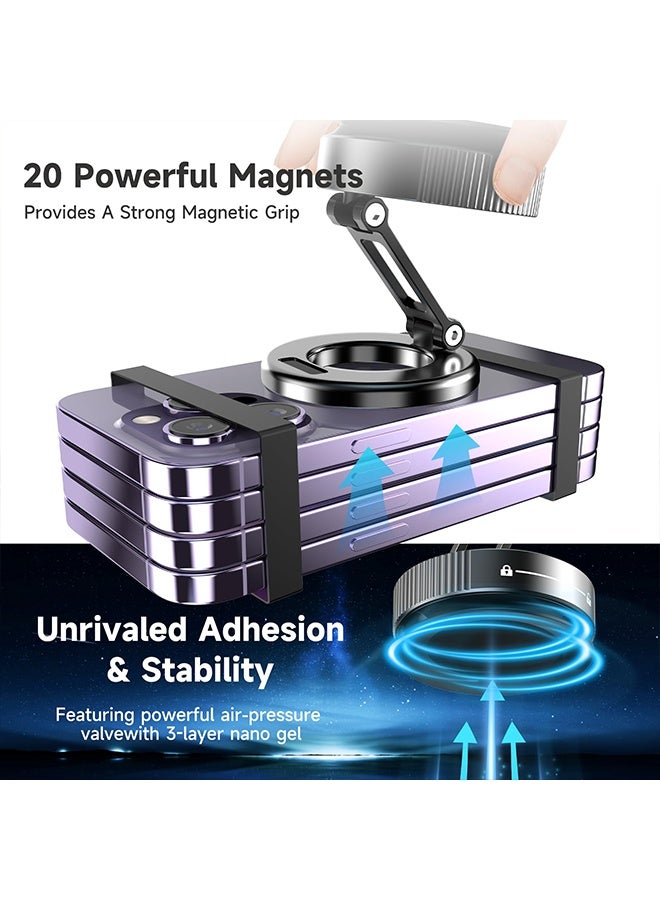X-level Magnetic Car Phone Holder, Magsafe car Mount ，Suction Cup Mount, 360° Rotation,  Easy Installation，for Car/Desktop/Mirror/Bathroom/Gym，Car Mount for iPhone 16 Pro Max/Android  - Image 3