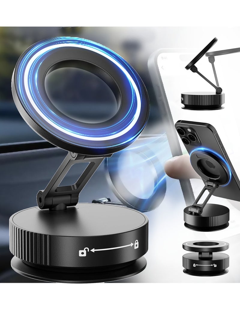 إكس ليفيل حامل هاتف مغناطيسي للسيارة، حامل سيارة ماج سيف، حامل شفط، دوران 360 درجة، سهل التركيب، مناسب للسيارة/الكمبيوتر/المرآة/الحمام/النادي الرياضي، حامل سيارة لهاتف آيفون 16 برو ماكس/هواتف أندرويد - Image 1