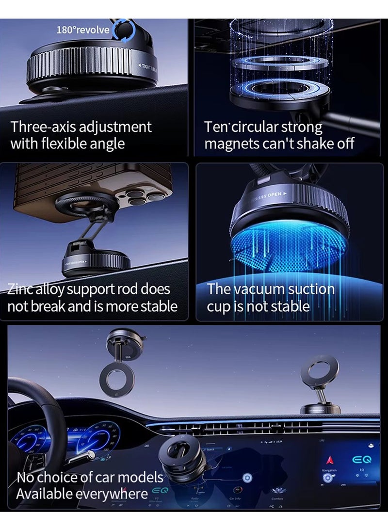 إكس ليفيل حامل هاتف مغناطيسي للسيارة، حامل سيارة ماج سيف، حامل شفط، دوران 360 درجة، سهل التركيب، مناسب للسيارة/الكمبيوتر/المرآة/الحمام/النادي الرياضي، حامل سيارة لهاتف آيفون 16 برو ماكس/هواتف أندرويد - Image 3