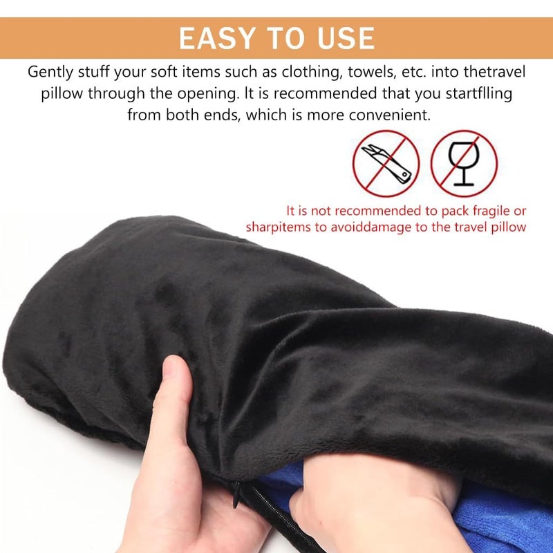 ONTRIP ONTRIP Multifunctional Stuffable Travel Pillowcase - Transforms Into Carry-On Bag | Soft Velvet U-Shaped Neck Pillow Cover | No Filler | Fits 3 Days of Travel Essentials - Image 4