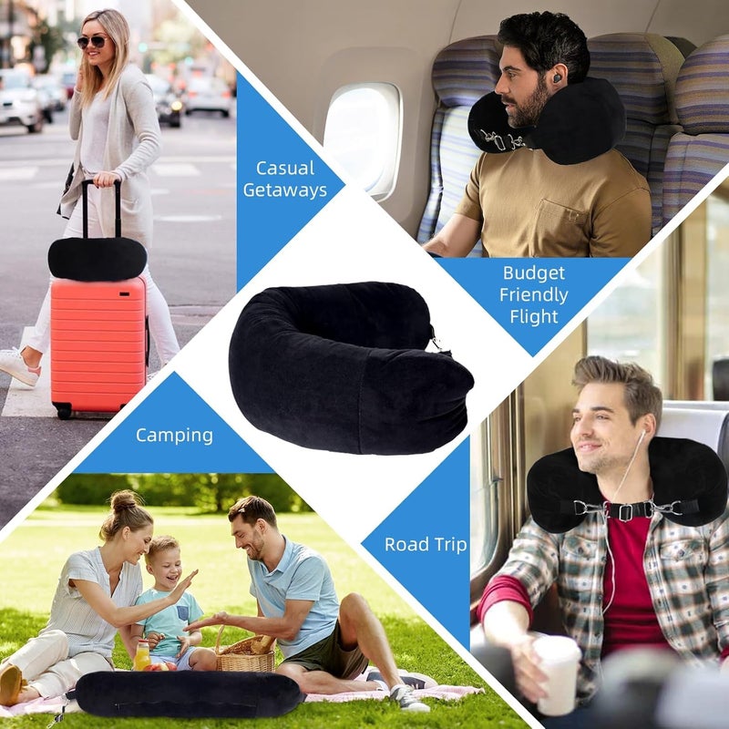 ONTRIP ONTRIP Multifunctional Stuffable Travel Pillowcase - Transforms Into Carry-On Bag | Soft Velvet U-Shaped Neck Pillow Cover | No Filler | Fits 3 Days of Travel Essentials - Image 3