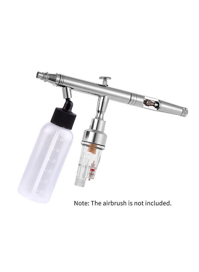 Generic - 10pcs 65ml Airbrush Paint Bottle Jars Dual Action Siphon Feed Air Brush Airbrushing Accessories with 4pcs Funnel Scale Line Rubber Caps Compatible with Iwata Badger Paasche Master Airbrush - Image 1
