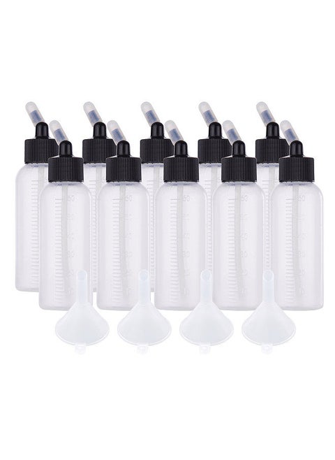 10pcs 65ml Airbrush Paint Bottle Jars Dual Action Siphon Feed Air Brush Airbrushing Accessories with 4pcs Funnel Scale Line Rubber Caps Compatible with Iwata Badger Paasche Master Airbrush