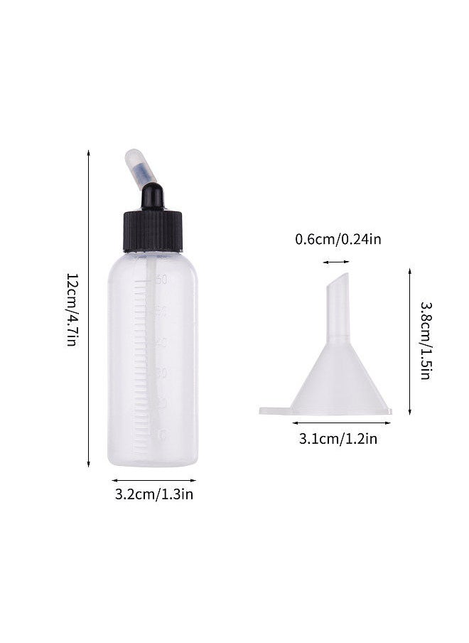 Generic - 10pcs 65ml Airbrush Paint Bottle Jars Dual Action Siphon Feed Air Brush Airbrushing Accessories with 4pcs Funnel Scale Line Rubber Caps Compatible with Iwata Badger Paasche Master Airbrush - Image 1