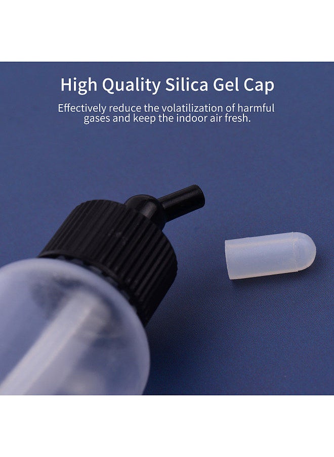 Generic - 10pcs 65ml Airbrush Paint Bottle Jars Dual Action Siphon Feed Air Brush Airbrushing Accessories with 4pcs Funnel Scale Line Rubber Caps Compatible with Iwata Badger Paasche Master Airbrush - Image 1