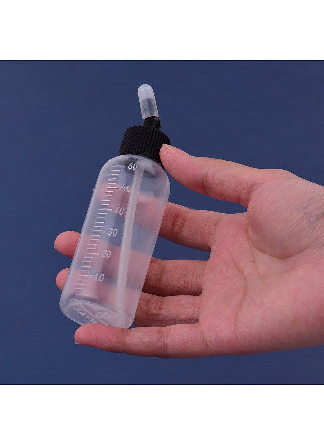 Generic - 10pcs 65ml Airbrush Paint Bottle Jars Dual Action Siphon Feed Air Brush Airbrushing Accessories with 4pcs Funnel Scale Line Rubber Caps Compatible with Iwata Badger Paasche Master Airbrush - Image 1