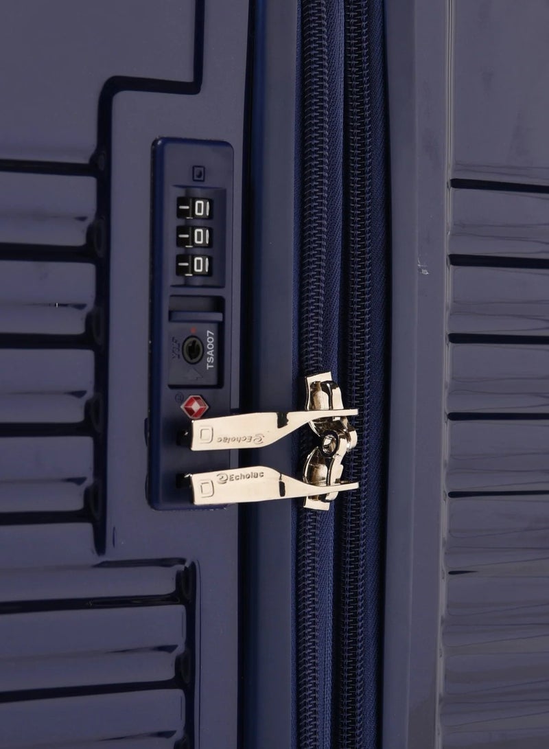 Echolac Extravagant 71cm Hardcase Expandable 4 Double Wheel Check-In Luggage Trolley - Blue - Image 4