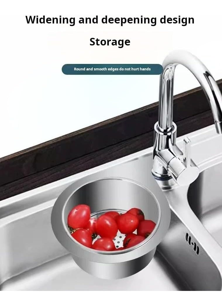 Oasisgalore 2PCS Stainless Steel Sink Strainer,Multifunction Hanging Swan Sink Strainer Basket Drain Rack for Kitchen Sink Food Strainer  - Image 2