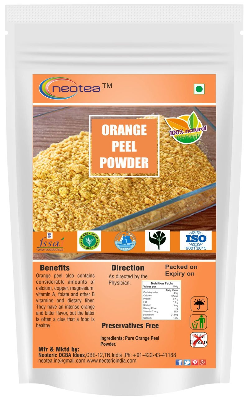 Neotea Orange Peel Powder | Pure & Natural Citrus Aurantium | Organic Vitamin C-Rich Face Pack | Skin Whitening & Hair Care | Tan Removal & Oil Control | Boosts Collagen | No Chemicals or Preservatives | Vegan – 300 GM - Image 1