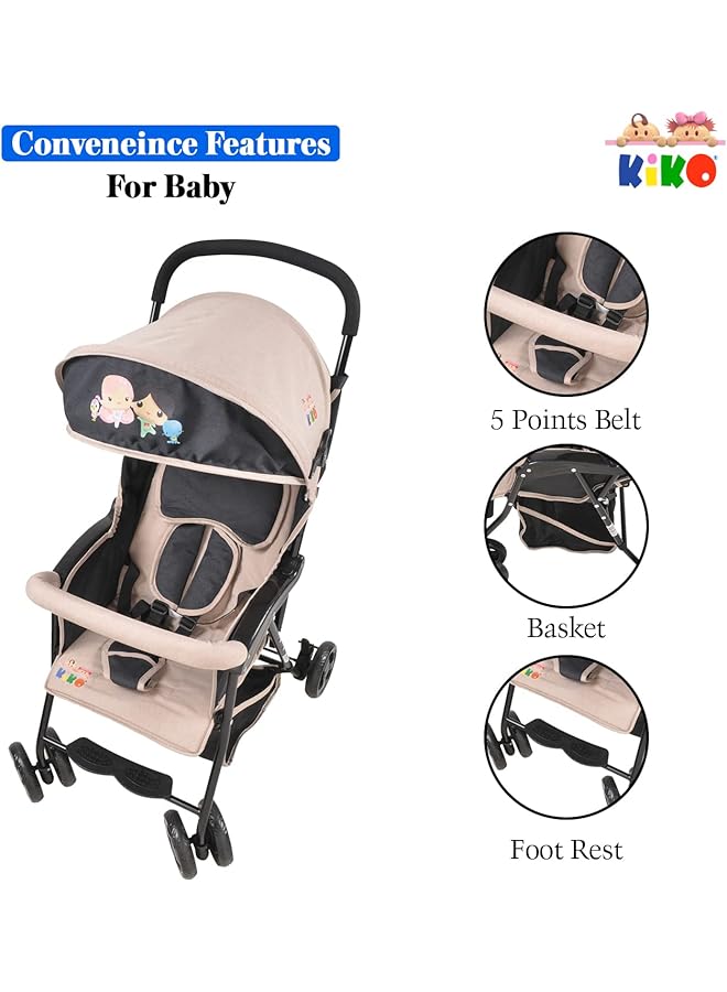Kiko Stroller For Newborn Baby Beige - Image 4