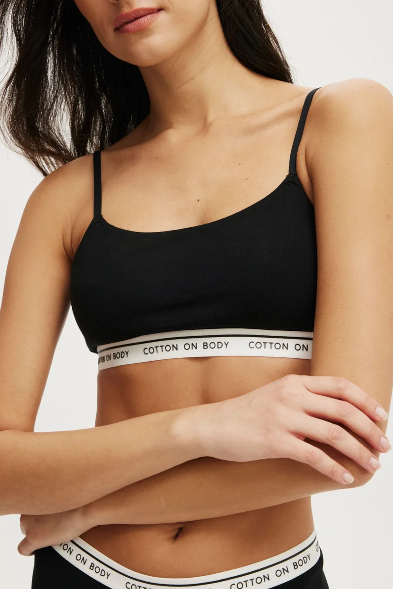 Body BRANDED COTTON SCOOP BRALETTE