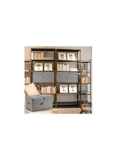 Generic Storage Box with Lids Fabric Collapsible Toy box Large Foldable Storage Boxes for Clothes Wardrobe, Closet, Shelf Grey  - Image 2