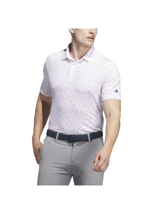 Adidas Ult365 Aop Polo White Golf Polo Shirts For Men S