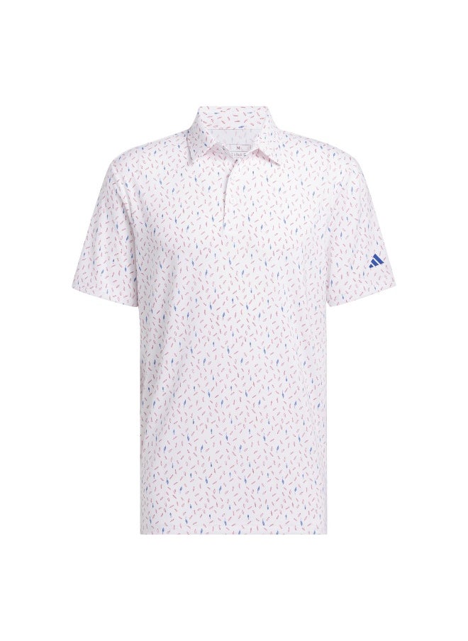 Adidas Adidas Ult365 Aop Polo White Golf Polo Shirts For Men S  - Image 1