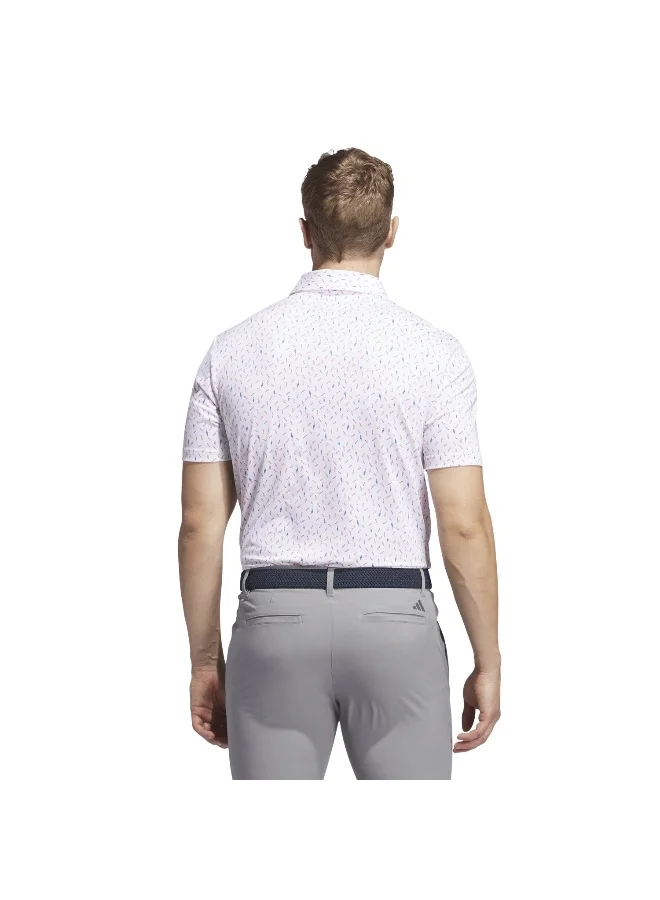 Adidas Ult365 Aop Polo White Golf Polo Shirts For Men S