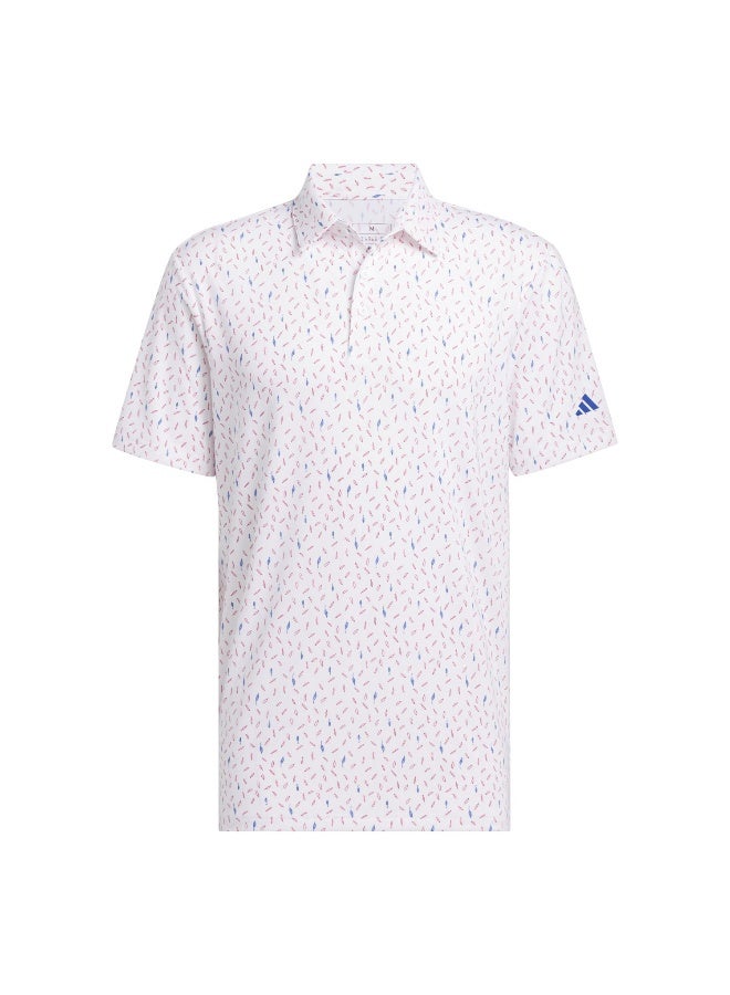Adidas Ult365 Aop Polo White Golf Polo Shirts For Men S - Image 2