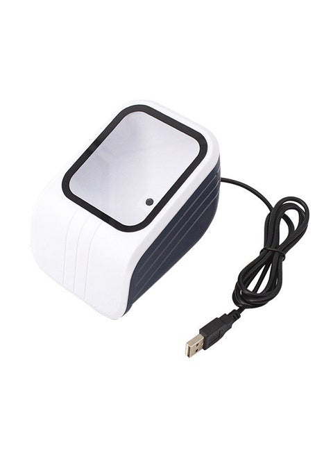 1D 2D QR Barcode Scanner Platform with Voice Announcement Prompt USB Wired Bar Code Reader Hands-free CMOS Image Sensor Desktop Scanner Large Scanning Window