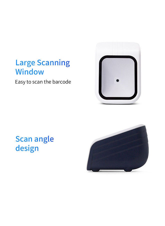 Generic - 1D 2D QR Barcode Scanner Platform with Voice Announcement Prompt USB Wired Bar Code Reader Hands-free CMOS Image Sensor Desktop Scanner Large Scanning Window - Image 1