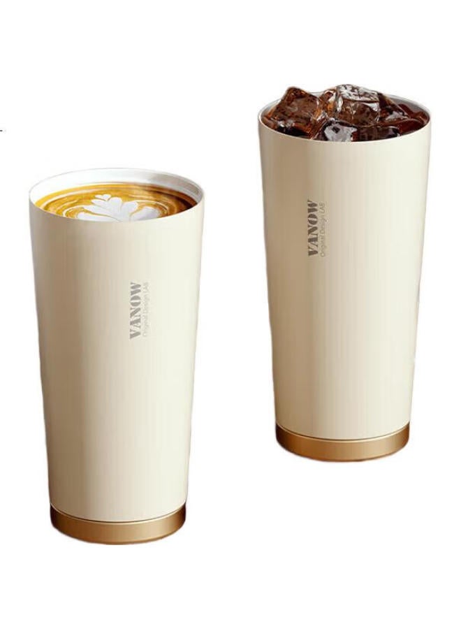 Vanow Insulated Mug Coffee Cup For Men And Women, 316 Stainless Steel Stylish Portable Cup With Straw For Students, Gift For Teachers - Image 1