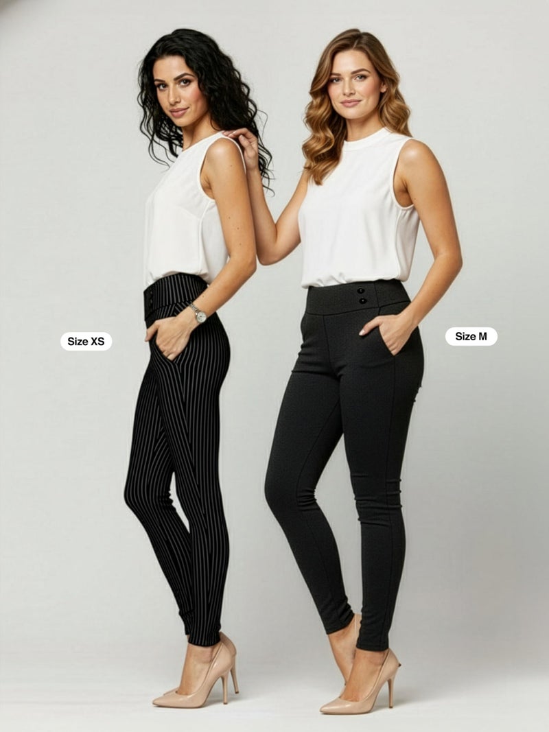Conceited Womens Dress Pants with Tummy Control - Wear to Work - Stretch High Waisted Slacks with Pockets - High Class - Large - Image 2