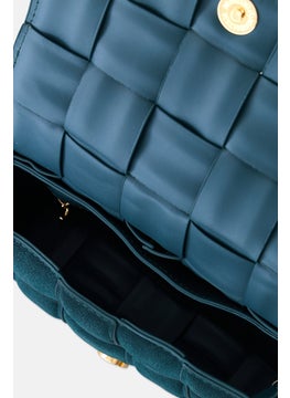 Women Textured Cross Body Bag 19 L x 12 H x 4 W cm, Teal Blue - pzsku/Z066488EBCBEA254DFE9EZ/45/_/1737642049/fda00e3e-2091-44ba-a85b-fae64d9aa38d