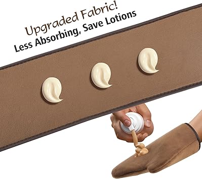 Luxspire Self Tanning Mitt Applicator Kit 5 in 1 Soft Tanner Mitt Set with Exfoliating Glove Back Lotion Applicator Face Makeup Brush Mini Finger Face Self Tanner Mitt for Lotions Mousses Creams - Image 3