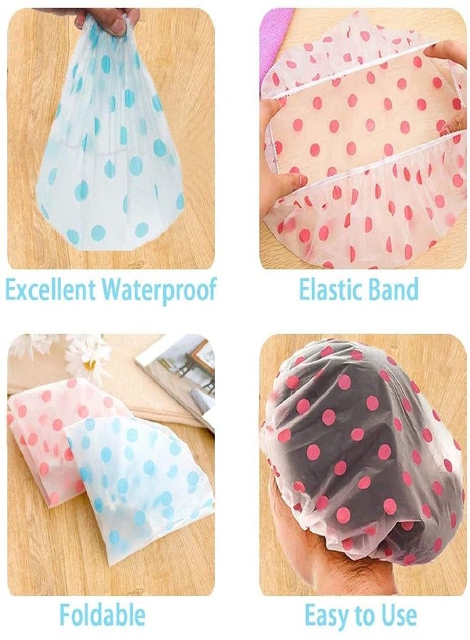 JAY EMPIRE Shower Cap Set of 3 for Women, Reusable Waterproof Elastic Eva Free-Size Bathroom Shower Caps - For Homes, Spas, Salons, Hair Treatment, Beauty Parlors (Multicolored and Multi-design) - Image 3