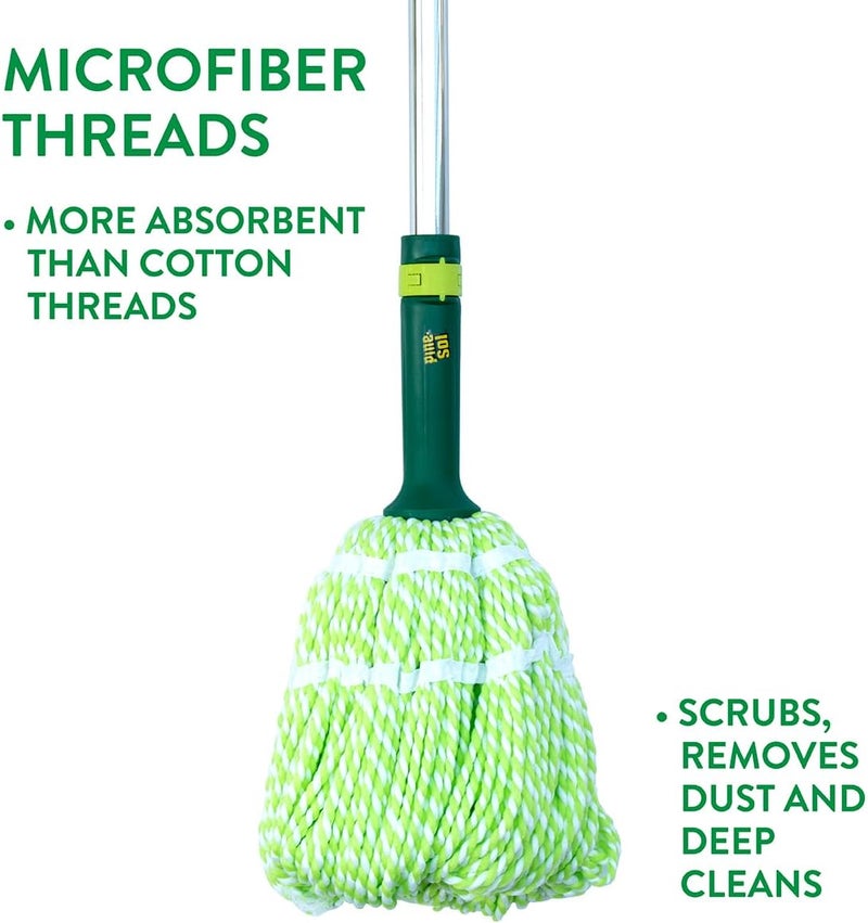 Pine Sol Microfiber Mop Self Wringing – Easy Squeeze Twist Design for Wet Mopping | Household Cleaning Tool for Tile, Linoleum, Laminate Floors | Extendable Metal Handle - Image 4