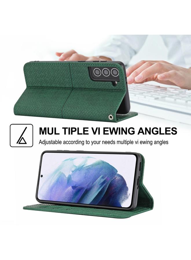 S-TOP Case For Samsung Galaxy S21 FE Woven Texture Stitching Magnetic Horizontal Flip PU Leather Case with Holder & Card Slots & Wallet & Lanyard - Image 5