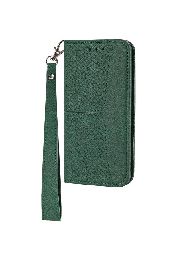 S-TOP Case For Samsung Galaxy S21 FE Woven Texture Stitching Magnetic Horizontal Flip PU Leather Case with Holder & Card Slots & Wallet & Lanyard - Image 2