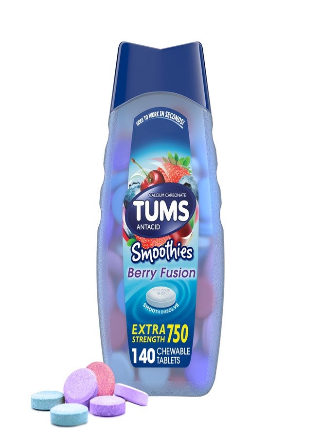 تومز TUMS Anticid Smoothies Berry Fusion Extra Strength 750، Smooth Dissolve - 140 قرصًا للمضغ - Image 1