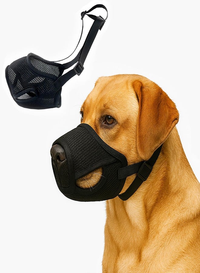 Colenumone Dog Muzzle – Mesh Soft Muzzle for Small Medium Large Sized Dogs, Adjustable for No Bark, Scavenging, Licking & Chewing, Prevent Biting, Black (M) - Image 1