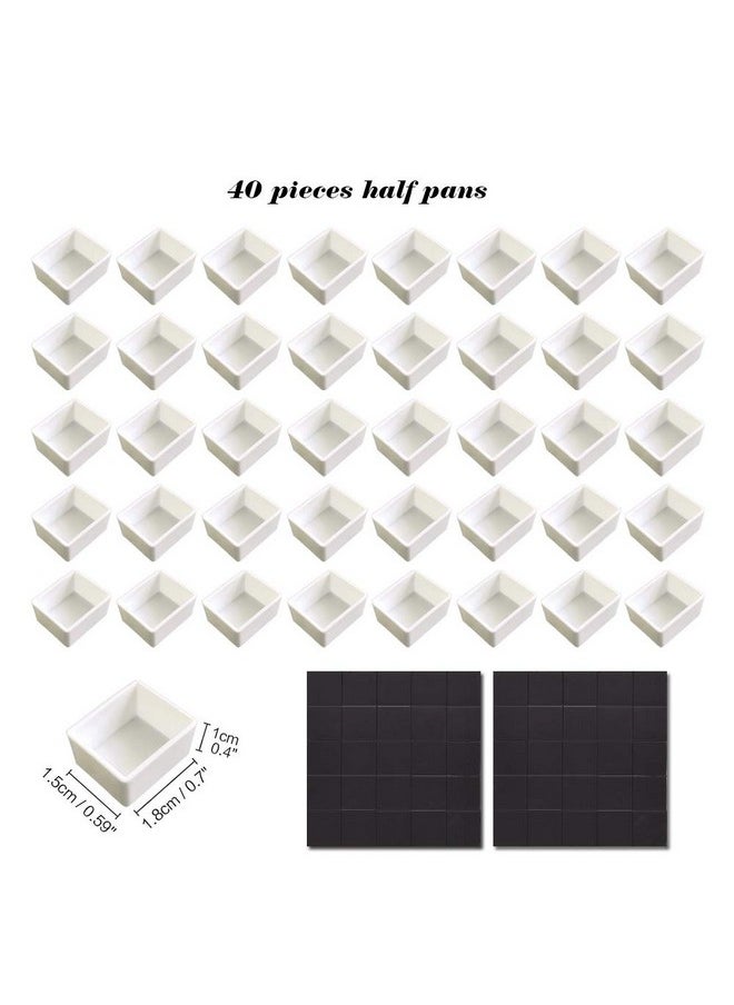 Qianshan 40Pcs Empty Half Pans With Magnetic Stripe Watercolor Paint Travel Tin Palette Case Artist Paints Half Pan Kits For Diy Watercolor Oils Or Acrylics Painting Art Drawing Starry Night  - Image 3