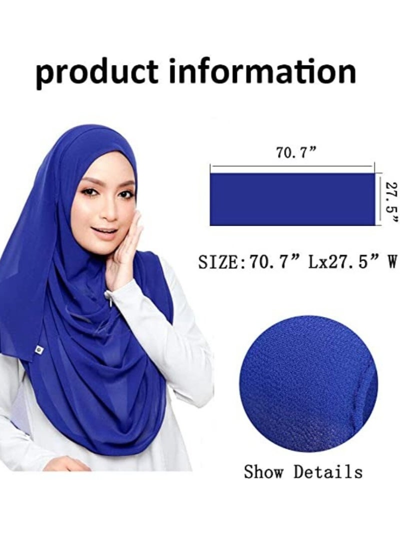 ELTRAZONE Solid Color Bubble Chiffon Scarf for Women Fashion Soft Hijab Long Scarf Wrap Scarves - Image 2