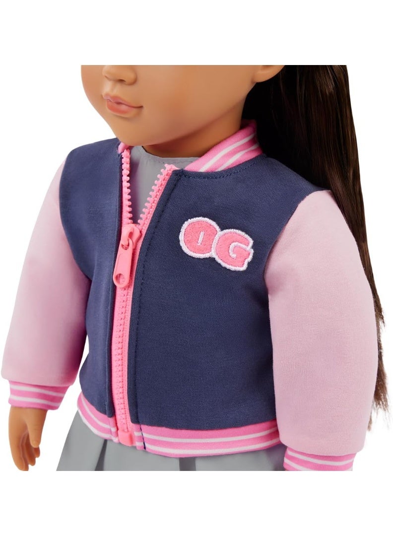 Our Generation Doll With School Outfit And Bomber Jacket BD31741Z - Image 2