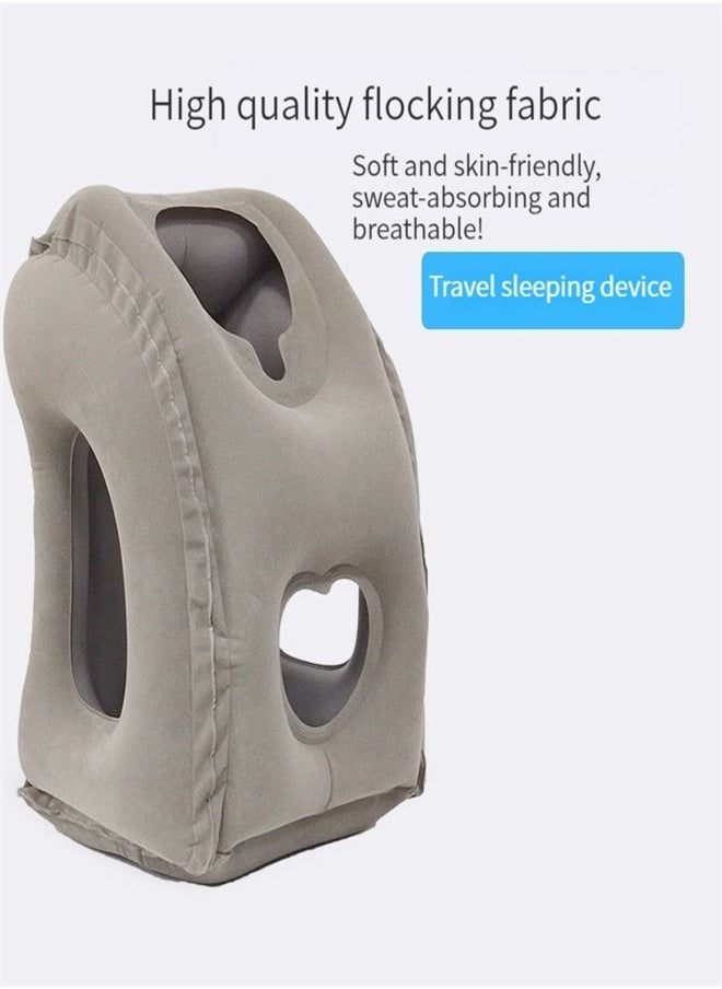 Ru syanl - Inflatable Travel Pillow Airplane Neck Pillow Comfortably Supports Head and Chin for Airplanes Trains Cars and Office Napping - Image 1