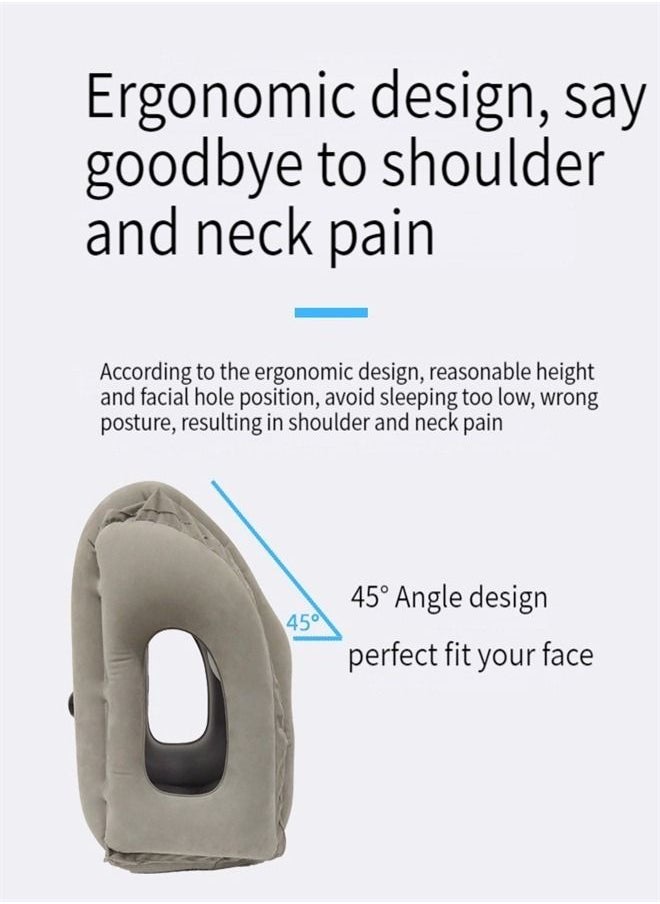 Ru syanl - Inflatable Travel Pillow Airplane Neck Pillow Comfortably Supports Head and Chin for Airplanes Trains Cars and Office Napping - Image 1