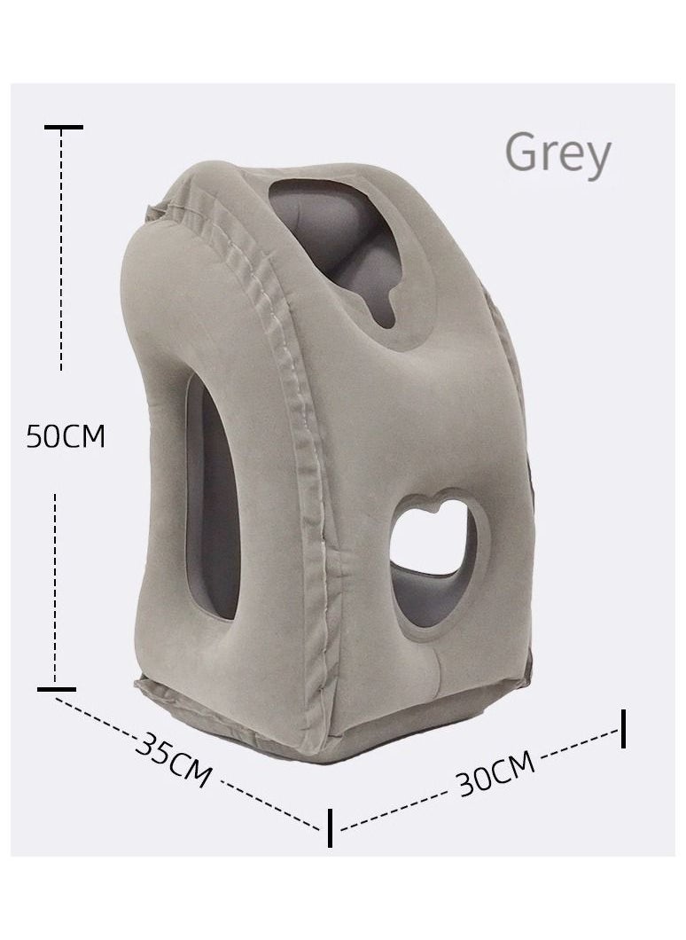 Ru syanl - Inflatable Travel Pillow Airplane Neck Pillow Comfortably Supports Head and Chin for Airplanes Trains Cars and Office Napping - Image 1